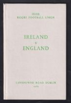 Rugby programme, Ireland v England, 11 February, 1961, hard bound VIP programme for game played at