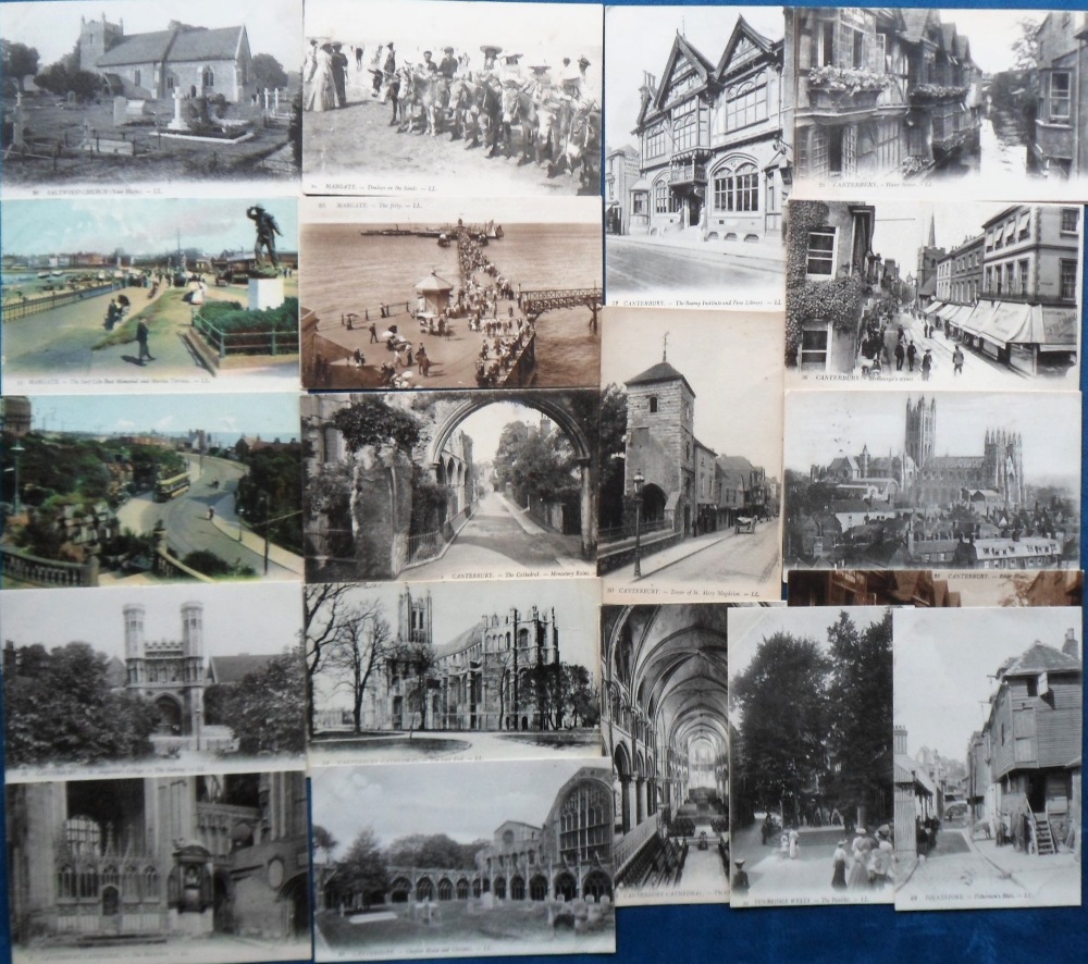 Postcards, Kent, an LL Kent mix of 45 cards, with Folkestone nos. 2, 4, 5, 7, 8 (Victoria Pier), - Image 2 of 2