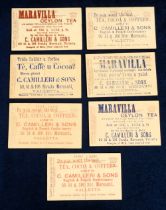 Trade cards, Malta, C. Camilleri & Sons, Shurey's Publications, 7 printed view postcards each