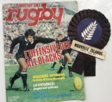 Rugby memorabilia, France v New Zealand, 1977, VIP official programme 19 November 1977 plus menu