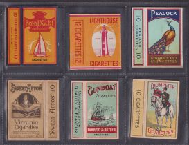 Cigarette packets, selection of 6 packets, all for 10 cigarettes, hulls only, P.J. Carroll & Co '