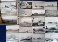 Transportation, Shipping, photographs, 210+ postcard sized images of hospital ships listed