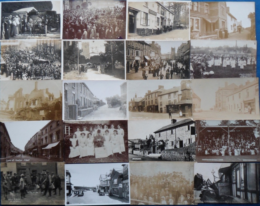 Postcards, Devon, a good collection of approx. 33 cards of Devon towns and villages. RPs include