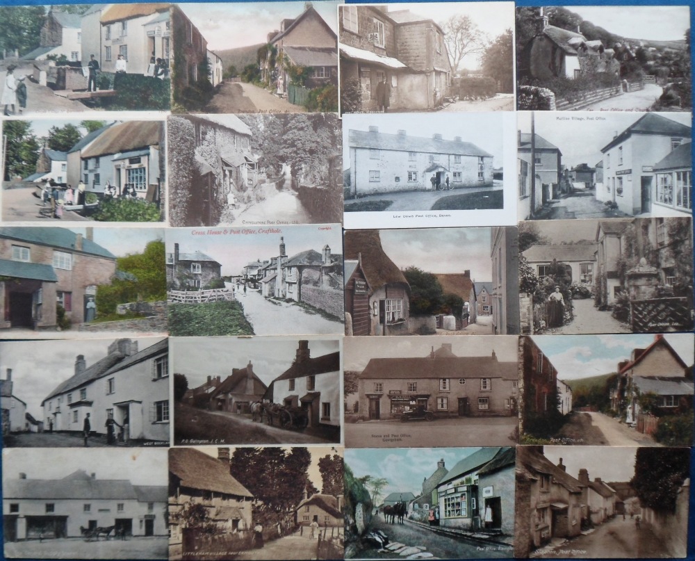 Postcards, Devon, a collection of approx. 53 cards of mainly Devon Post Offices, with RPs at - Image 2 of 2