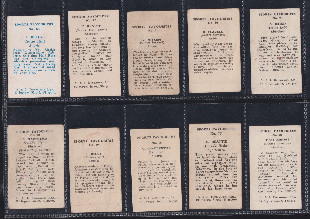 Trade cards, A J Donaldson, Sports Favourites (all football subjects with large heads) 20 cards, all - Image 2 of 4