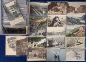 Postcards, Switzerland, a detailed collection of approx. 270 cards of the Swiss Railway, with 52