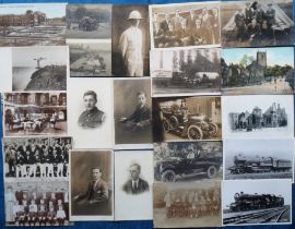 Postcards, a mixed, mainly subject collection of approx. 190 cards, with 35 RPs of locomotives. Also