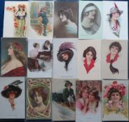 Postcards, Glamour, a collection of 28 cards to include Fred Spurgin, E. Dupuis, Boileau, Lester