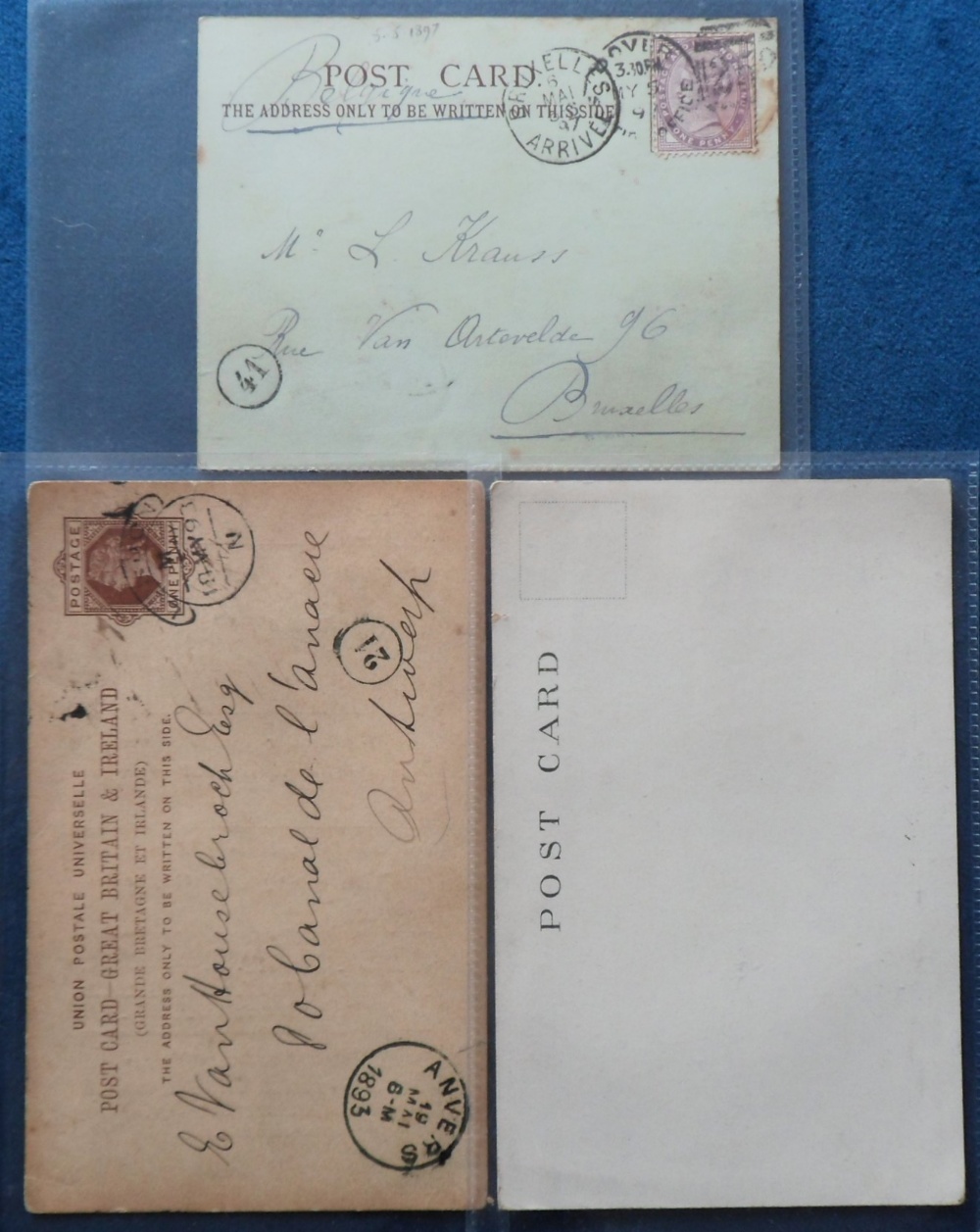 Postcards, a selection of 3 early UK postcards, inc. court size card of Dover posted on 5 May - Image 2 of 2