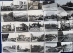 Transportation, Rail, Surrey photographs. A collection of approx. 180 b/w images of stations, track,