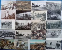Postcards, a selection of approx. 34 fishing industry cards, with RPs of The rorqual whale washed