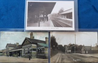 Postcards, 3 cards of Penge Station inc. RPs of the station interior (Kingsway S 8860), exterior