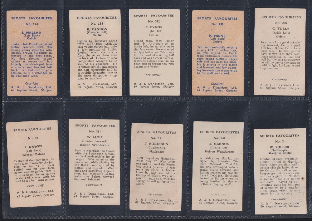 Trade cards, A J Donaldson, Sports Favourites (all football subjects) 84 cards, all featuring - Image 12 of 18