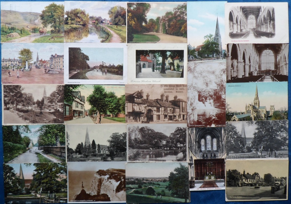 Postcards, Sussex, approx. 200 cards, mostly printed and artist drawn to include Littlehampton, - Image 2 of 3
