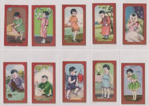 Cigarette cards, China, Anon, Chinese Children (ref ZE4-36) printed backs, (set 50 cards) (gd)