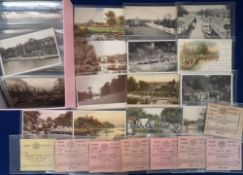 Postcards, River Thames, Hambleden to London, approx. 200 mixed age cards RPs printed and artist