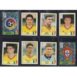 Trade cards, Panini Football, Euro 2000, 66 stickers with green original backs, includes 4 foil
