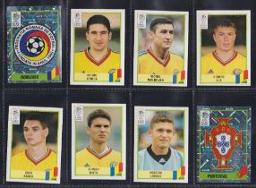 Trade cards, Panini Football, Euro 2000, 66 stickers with green original backs, includes 4 foil