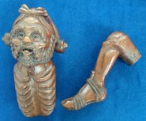 Collectables, Oriental Wood Carving, a high quality antique carved head and torso together with a