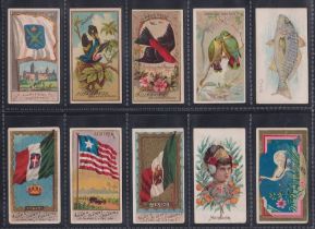 Cigarette cards, USA, Allen & Ginter, various series, 24 cards series include Fruits, Game Birds,