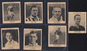 Trade cards, Klene Val Footer Gum, Footballers, 7 cards numbers 2, 11, 21, 37, 43, 45 & 50 (gd)