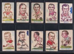 Trade cards, A J Donaldson, Sports Favourites (all football subjects with large heads) 20 cards, all