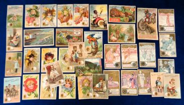 Trade cards, USA, J. & P. Coats, a collection of 35 early advertising cards including Calendar backs