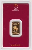Gold, Munze Osterreich 5g 999.9 gold bar in original blister pack no. 344071 (ex)