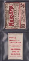 Cigarette packet, Marsuma Cigarettes, 10 cigarettes packet with slide for Marsuma Virginias (some