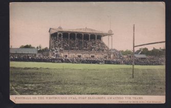 Rugby postcard, very rare early printed postcard showing the Westbourne Oval, Port Elizabeth,