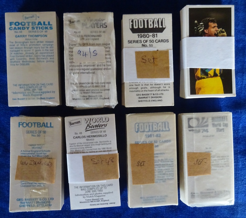 Trade cards, Bassett, 14 complete sets, all Football series including Football 1981/82, 1980/81,