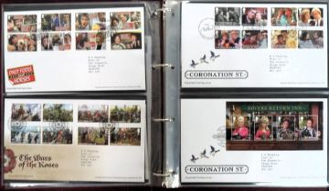 Stamps, GB QEII First day covers housed in 3 Royal mail albums and 3 WHS albums 1960s-2020s