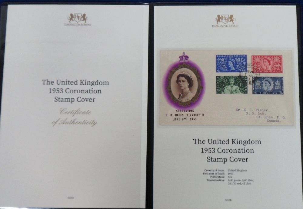 Stamps, GB QEII 1952 Wilding Series, 2 sets, 1953 Coronation mint set and First Day Cover and 1955 - Image 3 of 3