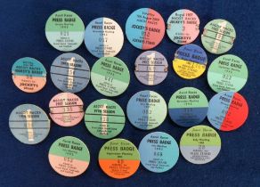 Horse Racing Badges, Ascot, a collection of 21 Jockey & Press Stand cardboard badges, 1980'/90's (