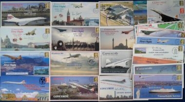 Stamps, Collection of limited edition Concorde covers, all signed by the captains, including the