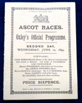 Horse Racing Racecard, Royal Ascot, 20 June 1894 including Royal Hunt Cup (staples removed,