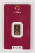 Gold, Munze Osterreich 2g 999.9 gold bar in original blister pack no. 670124 (ex)