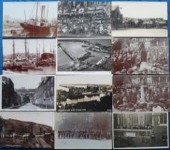 Postcards, Kent, a mainly RP selection of 25 cards of Dover, with RPs of Dover Stn, War Memorial,
