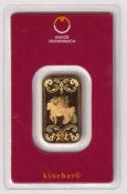 Gold, Munze Osterreich 10g 999.9 gold bar in original blister pack no. 472823, complete with