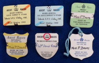 Horse Racing Badges, Royal Ascot, six different Royal Ascot badges, three for The Roof of the King's