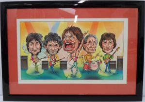 Entertainment, Original Artwork, Geoffrey Tristram, a signed, colourful, framed caricature of The