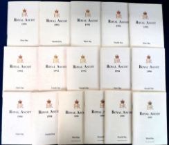 Horse Racing Racecards, Royal Ascot, 4 sets of racecards for 1991, 1992, 1994 & 1999 (all clean &