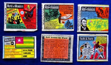 Trade cards wax wrappers, Anglo Bell Boy selection of approx. 130 wrappers, many issues including