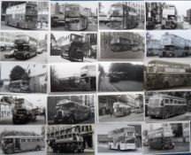 Transportation, London Transport Bus Photographs, 200 postcard sized, professionally taken b/w