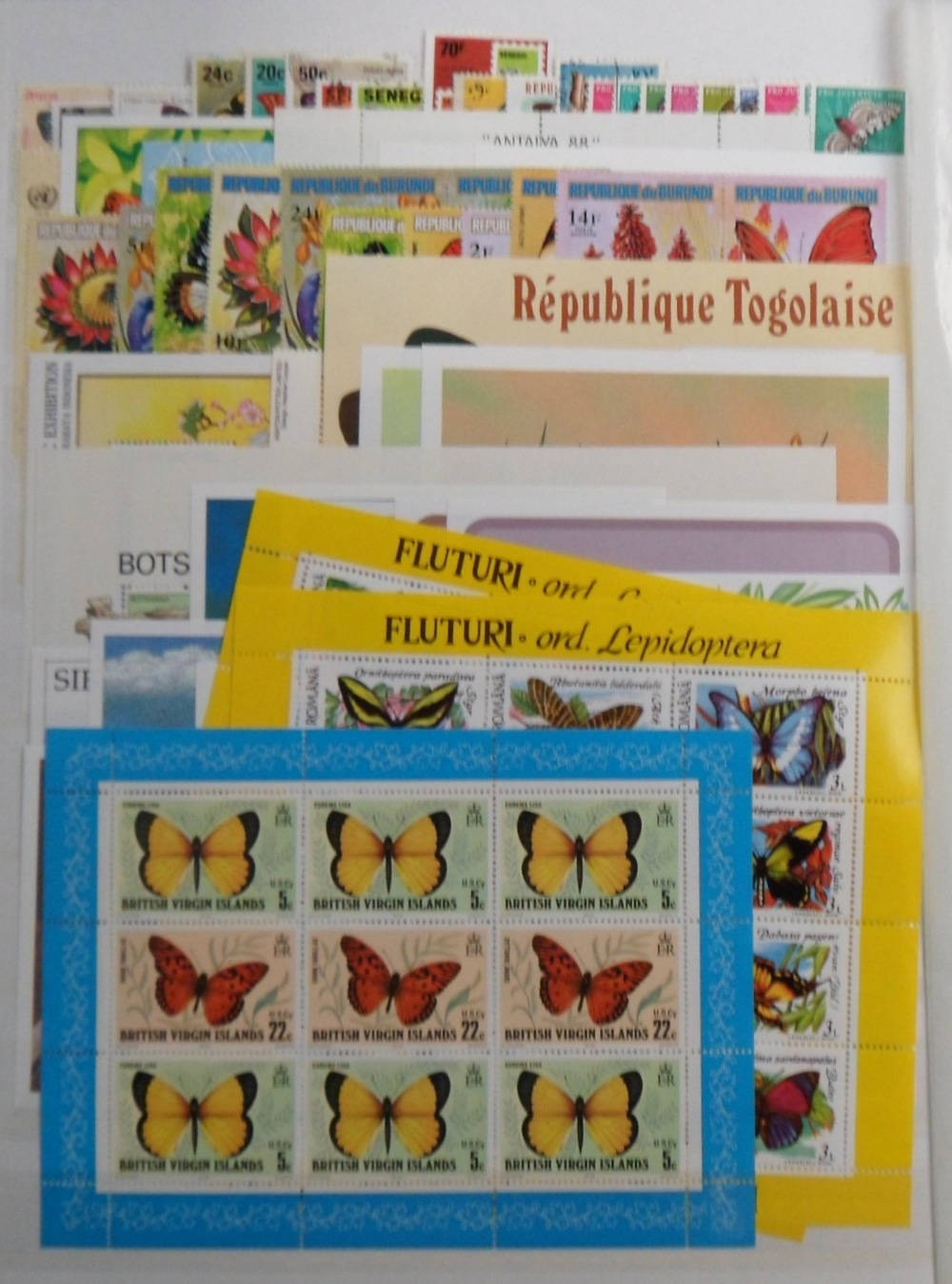 Stamps, Extensive all world thematic butterfly collection, mint and used to include minature sheets, - Image 3 of 6