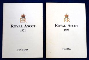 Horse Racing Racecards, Royal Ascot, Brigadier Gerard, two racecards featuring Brigadier Gerard,