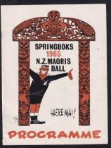 Rugby memorabilia, Maori’s ball programme for touring Springboks 1965, includes photographic team
