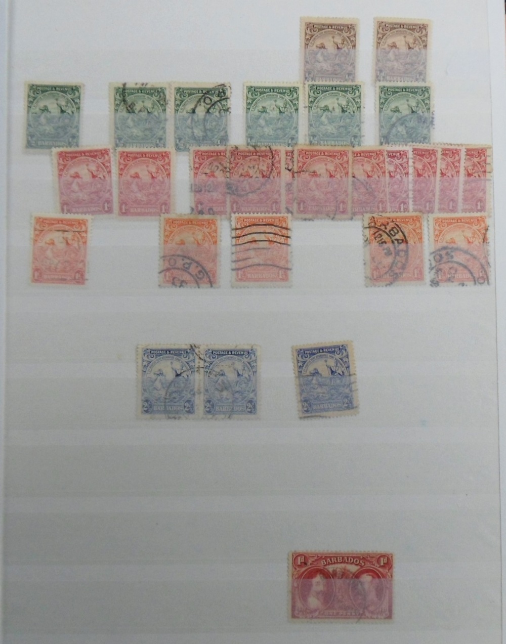 Stamps, Barbados, Bermuda and Cayman Islands duplicated collection mint and used housed in a quality