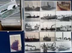 Transportation, Shipping, photographs, 290+ postcard sized images of Irish ships sorted