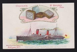 Tobacco advertising, Ogden's, Steamer postcard for S.S. Empress Queen with advertisement for Ogden's